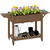 Outsunny Wooden Raised Planter with Lockable Wheels, Liner - Carbonised finish