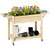 Outsunny Wooden Raised Planter with Lockable Wheels, Liner - Natural wood finish