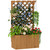 Outsunny Wooden Planter with Trellis and Drainage Holes - Natural wood finish