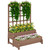 Outsunny 2-Tier Wooden Raised Bed with Trellis and Drainage Holes - Brown