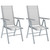 Outsunny 2PCS Folding Chair w/ Breathable Mesh Back and Seat - Light Grey