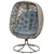Outsunny Foldable Egg Chair with Cushions, Indoor Outdoor Swivel Lounger - Grey