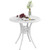 Outsunny 78 cm Round Garden Dining Table with Parasol Hole - White