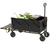 Outsunny 160L Folding Trolley Cart w/ Adjustable Handle, Grey and Orange - Black, Orange
