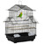 High-Quality Metal Bird Cage w/ Plastic Perch & Food Container - 50.5x40x63cm - Black