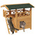 PawHut Outdoor Cat House with Balcony Stairs Roof, Natural Wood Finish