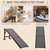 PawHut Pet Ramp for Dogs Cats Non-Slip Carpet Top Platform - Brown & Grey