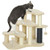 PawHut Cat Tree 2 in 1 Pet Stairs w/ Scratching Tickling Post - Light Grey