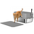 PawHut Stainless Steel Litter Box with Scoop, High Sided Cat Litter Tray