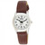 Ravel Womens Stainless Steel Day/Date Brown Faux Leather Strap Watch R0706.41.2