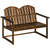Premium Outdoor Wooden Bench - Patio Loveseat Chair, Slatted Backrest - Quality & Durability - 240kg Max Load