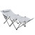 Outsunny Foldable Sun Lounger: Strong Steel Frame, Side Pocket, Oxford Headrest - Grey - Light Grey