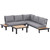 Premium Grey Garden Furniture Set: 4 PCS Conversation Set with Loveseat Table - Best Quality - Dark Grey