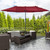 Outsunny 4.6m Double-Sided Patio Parasol Umbrella - UV Resistant, Easy Crank Lift - Perfect for Enjoying the Sun! - Wine Red