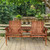 Outsunny Outdoor Wooden Garden Bench - 2-Seater Furniture for Yard, Lawn, Porch, Patio - Orange