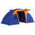 Outsunny Camping Tent with 2 Bedroom, Living Area and Awning for 4-6 Person - Blue and Orange