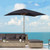 3x2m Wooden Patio Parasol Umbrella - Blue