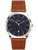Sekonda Mens Dated Silver Case Black Dial Brown Leather Strap Watch - 1559