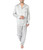 SILK PJS LONG SET MENS LARGE SILVER Pyjamas
