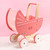 SOKA Doll World-Pram 0000470 - Aesthetic Pink Pram with Lace Trim & Polka Dots - High-End Design - Certified Quality