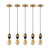 5 Pack Industrial French Gold Pendant Light, Lampshade Addable E27 Lamp Holder Light, E27 UK Holder Set With PVC Cable.