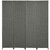 4-Panel Folding Wall Divider Room, Wave Fibre Privacy Screen Panels, Grey