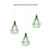 Pendant Industrial Ceiling Light Fitting, Metal Open Style Vintage Lamp Shade - with bulb / Green