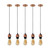 5 Pack Industrial Rose Gold Pendant Light, E27 Lamp Holder, Addable Lampshade, Dimmable, Vintage/Retro Style