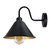 Vintage Black Gold Wall Light Fixture | E27 Base | Cone Shape Shade | Swan Neck