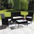 4 Piece Rattan Outdoor Furniture Garden Sofa Set - BLACK