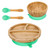 VINSANI BAMBOO BOWL, ROUND PLATE & SPOON SET - Non-Slip Base, All-Natural, Easy Clean - Perfect for Baby Feeding! - Green