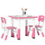 AIYAPLAY 3 Pcs Height Adjustable Kids Table and Chair Set for Playroom - Pink
