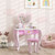 AIYAPLAY Kids Dressing Table Set, 2 PCS Children Vanity Table with Stool