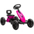 AIYAPLAY Pedal Go-Kart for Kids with Silent EVA Wheels, Metal Frame, Blue - Pink
