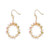 Ladies Circular Colourful Stoned Pearl Earrings in Gold Plated