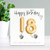 18th Birthday Cubic Zirconia Stud Earrings & Gold Balloons Gift Card