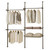 Double Black With Baskets Telescopic Wardrobe Organiser Hanging Rail Clothes Rack Adjustable Storage Shelving