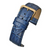 Blue Padded Crocodile Grain Leather Watch Strap 20mm