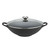 Satin Black Le Creuset 32cm Wok With Glass Lid