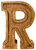 Hand Carved Wooden Embossed Letter R