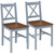 Premium Pine Wood Dining Chairs Set of 2, Cross Back, High Quality Gray Finish