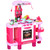 38-Pc Kids Kitchen Play Set w/ Realistic Sounds, Lights, Food - Pink