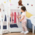 HOMCOM Kids Clothes Rail Wooden Hanging Rack with Storage Shelves Children Garment Freestanding Wardrobe for 3-8 Years Toddler, White