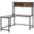 Industrial L-Shaped Desk w Shelf - Brown & Black - Best Quality