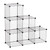 DIY 6 Cube Wire Storage Cabinet Organiser, 111L x 37W x 111Hcm-Black