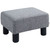 HOMCOM Chic Linen Fabric Footstool Ottoman Cube with 4 Plastic Legs Brown - Grey