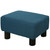 HOMCOM Chic Linen Fabric Footstool Ottoman Cube with 4 Plastic Legs Brown - Blue
