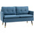 2 Seater Sofas for Living Room Fabric Couch Button Tufted Love Seat Dark Blue