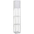 4-Tier Floor Lamp, Floor Light with Storage Shelf, White 3-Tier