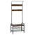 HOMCOM Coat Rack Stand Industrial hallway Shoe Rack Removable Hooks Metal Wood Hangers Storage Cabinet Rustic Brown 72L×34W×185H(cm)